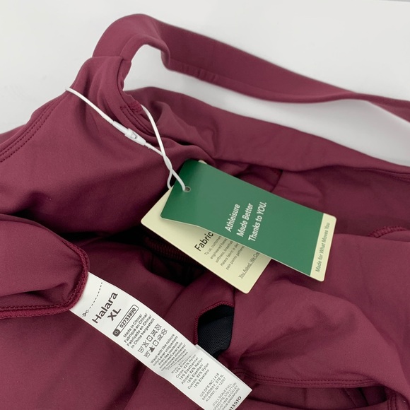 Halara Padded midi dress fig burgundy cross-over padded jersey knit new X-Large - Picture 6 of 6